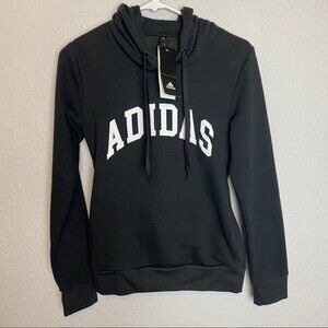 NWT Adidas all black spell out hoodie pullover xs
